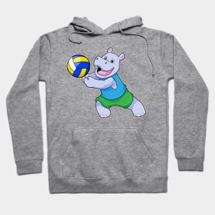 Hippo as Volleyball player with Volleyball Hoodie